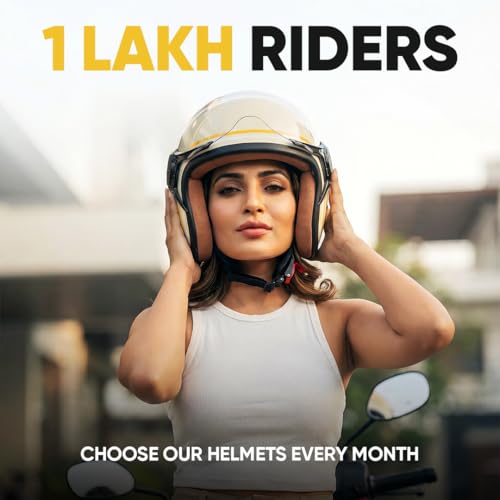 TVS MissFit Women's Open Face Helmet | Lightweight Shell | Pastel Colors Designed Exclusively for Women | Extreme Comfort Fit for Girls | Clear Visor | DOT & ISI Certified (Cafe) (L) - Image 5