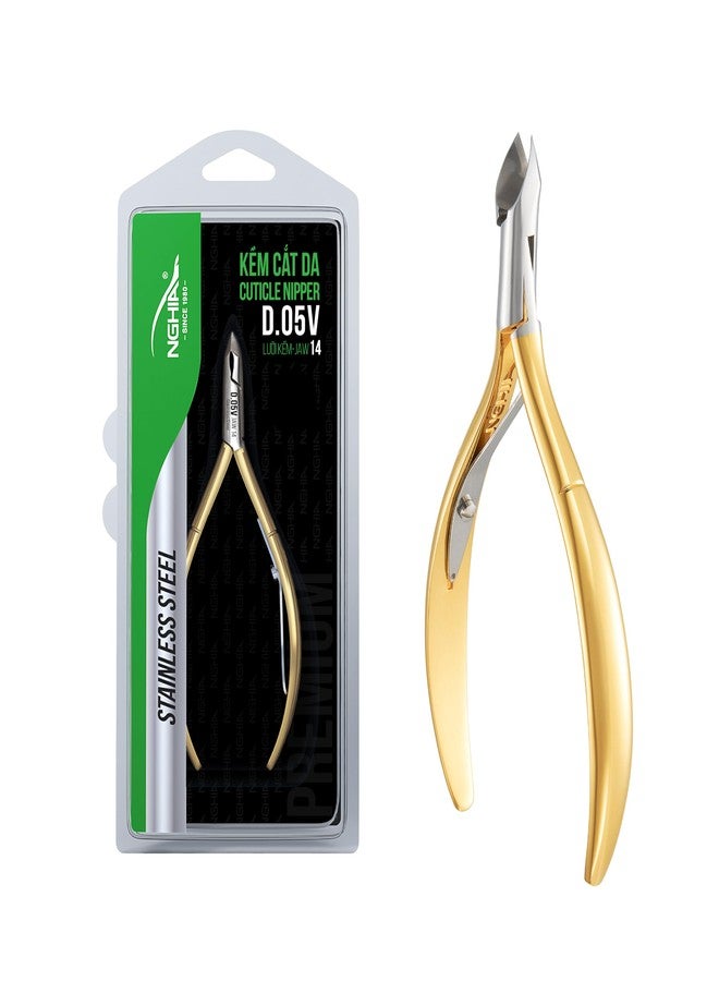 NGHIA Premium Cuticle Nipper - D-05V Jaw 14 (Stainless Steel) - Professional Nail Tools - Image 1