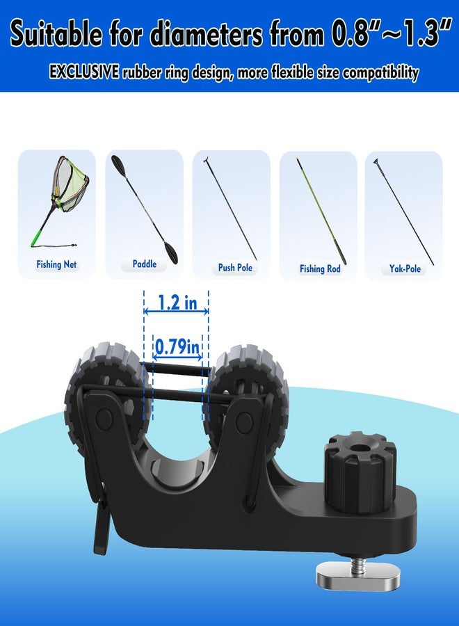 EDSRDPLT 1006 Kayak Paddle Holder Track Mount, Kayak Accessories to Save Track Space & Secure Paddle, 2-Layer Grip for Slim Gear, Fits 0.8–1.3” Shafts, Paddle, Fishing Net & Rod Holder - Image 2