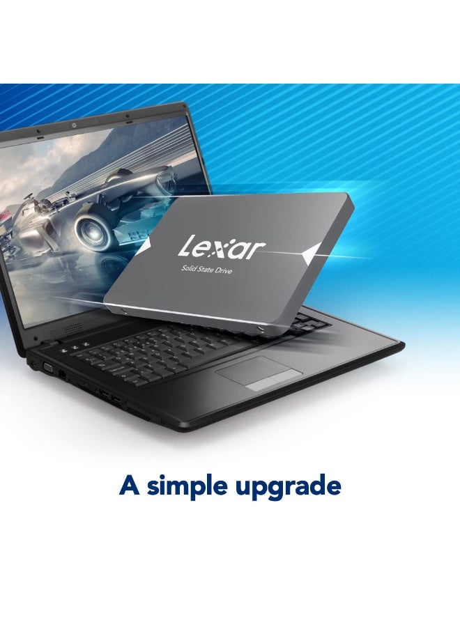 ليكسار قرص صلب داخلي SSD سعة 128 جيجابايت NS100 2.5 بوصة SATA III، سرعة قراءة تصل إلى 520 ميجابايت/ثانية، رمادي (LNS100-128RBNA) - Image 3