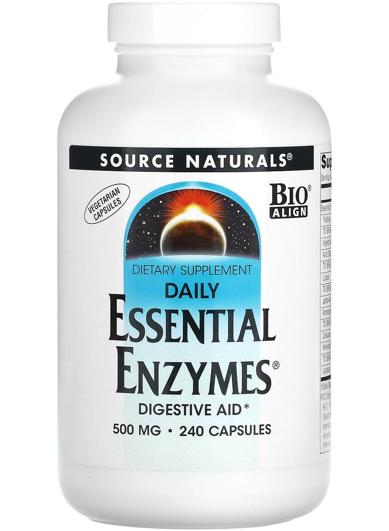 Daily Essential Enzymes, 500 mg, 240 Veg Capsules