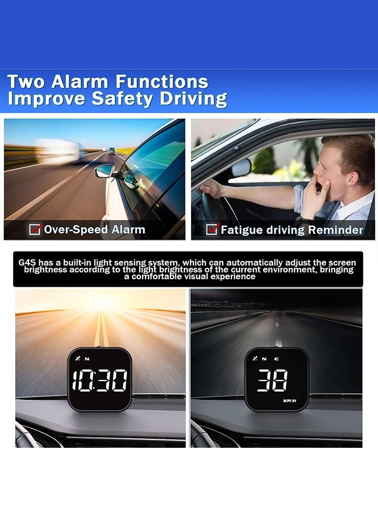 مستر سمارت عداد سرعة رقمي للسيارة من Mr Smart G4S GPS، ثنائي الوضع GPS + شريحة Beidou، شاشة عرض كم/ساعة مع تنبيه التعب، إنذار السرعة الزائدة - Image 5