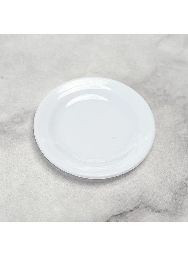 3.5cm Miniature Realistic Small Plate Diy Cream Gel Handmade Food Play Container Accessories Children's Play House Toys-Color:3.5cm Small White Plate - Image 1