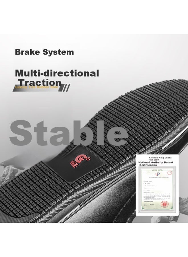 Kitchen King Chuwang Chef-Specific Shoes, Casual Leather Shoes, Non-Slip, Oil-Resistant, Water-Repellent, Comfortable, Wear-Resistant, 6805 Thick-Soled Model, Size 37 - Image 2