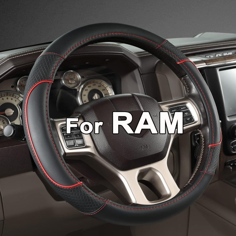 GIANT PANDA Car Steering Wheel Cover for Dodge Ram 1500 2500 3500 - Black - Image 1