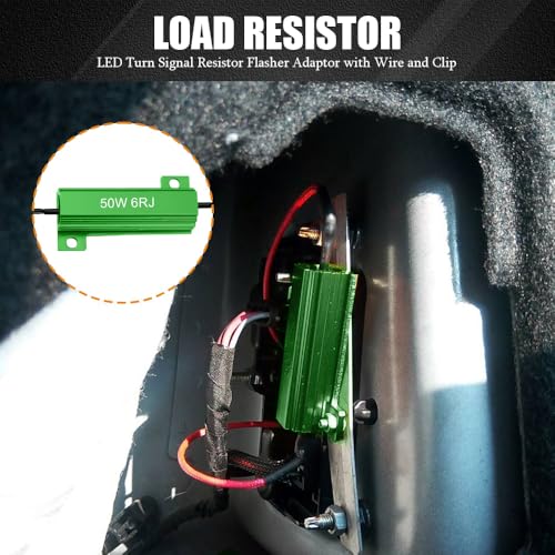 PACLVIO 4PCS Load Resistors, 50W 6Ohm Car Resistors, LED Turn Signal Resistor Flasher Adaptor, Aluminum Case Resistor for Fix LED Bulb Fast Hyper Flash Turn Signal Blink Error Code (Green 6RJ, 4PCS) - Image 3