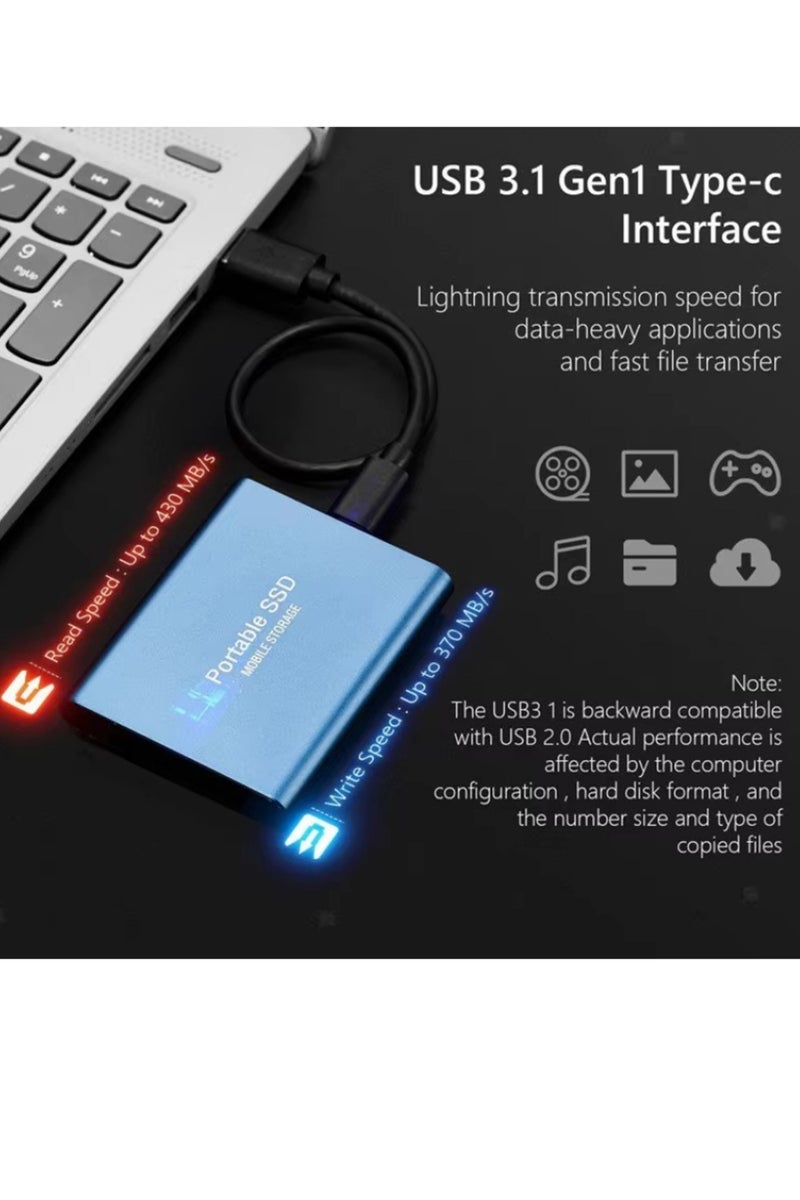 Portable External Hard Drive,4TB Mini SSD Hard Drives,Solid State External Drives,Computer Backup Drive,USB 3.1 to Type-C Support Data Storage Transfer for Windows XP PC Laptop and Mac,Black - Image 3