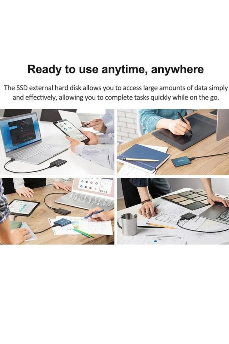 Portable External Hard Drive,4TB Mini SSD Hard Drives,Solid State External Drives,Computer Backup Drive,USB 3.1 to Type-C Support Data Storage Transfer for Windows XP PC Laptop and Mac,Black - Image 2