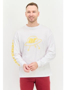 Another Reason Men Crew Neck Long Sleeve Graphic Print T-Shirts, White  - Image 1