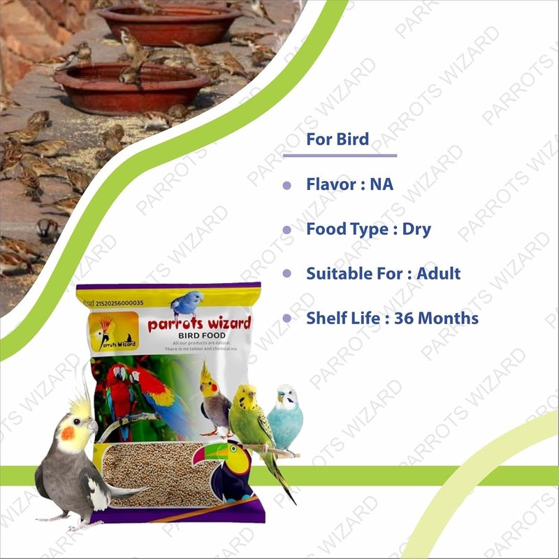 Parrots Wizard طعام طيور جاف لجميع مراحل الحياة، حجم صغير، بذور كانغني، 950 جرام، عبوة تحتوي على 4 وحدات - Image 5