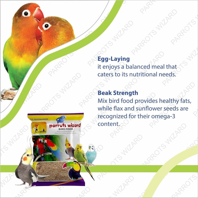 Parrots Wizard طعام طيور جاف لجميع مراحل الحياة، حجم صغير، بذور كانغني، 950 جرام، عبوة تحتوي على 4 وحدات - Image 3