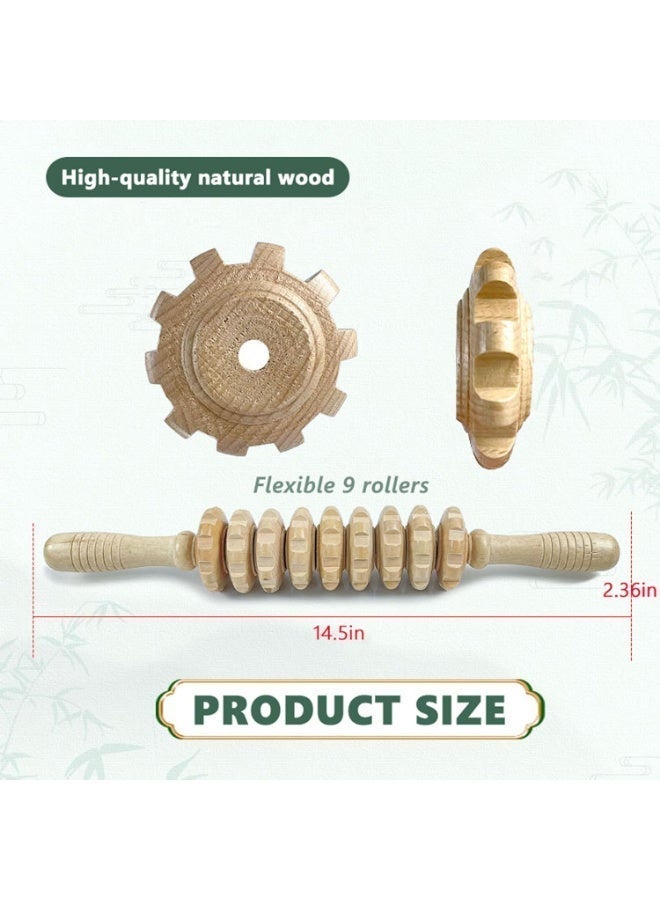 Bukela 2 Pack Wooden Massage Roller Stick, 360° Wood Therapy Maderoterapia Tool, Lymphatic Drainage Massager for Cellulite Reduction, Body Sculpting & Deep Muscle Relief, Manual Self‑Massage Tool - Image 4