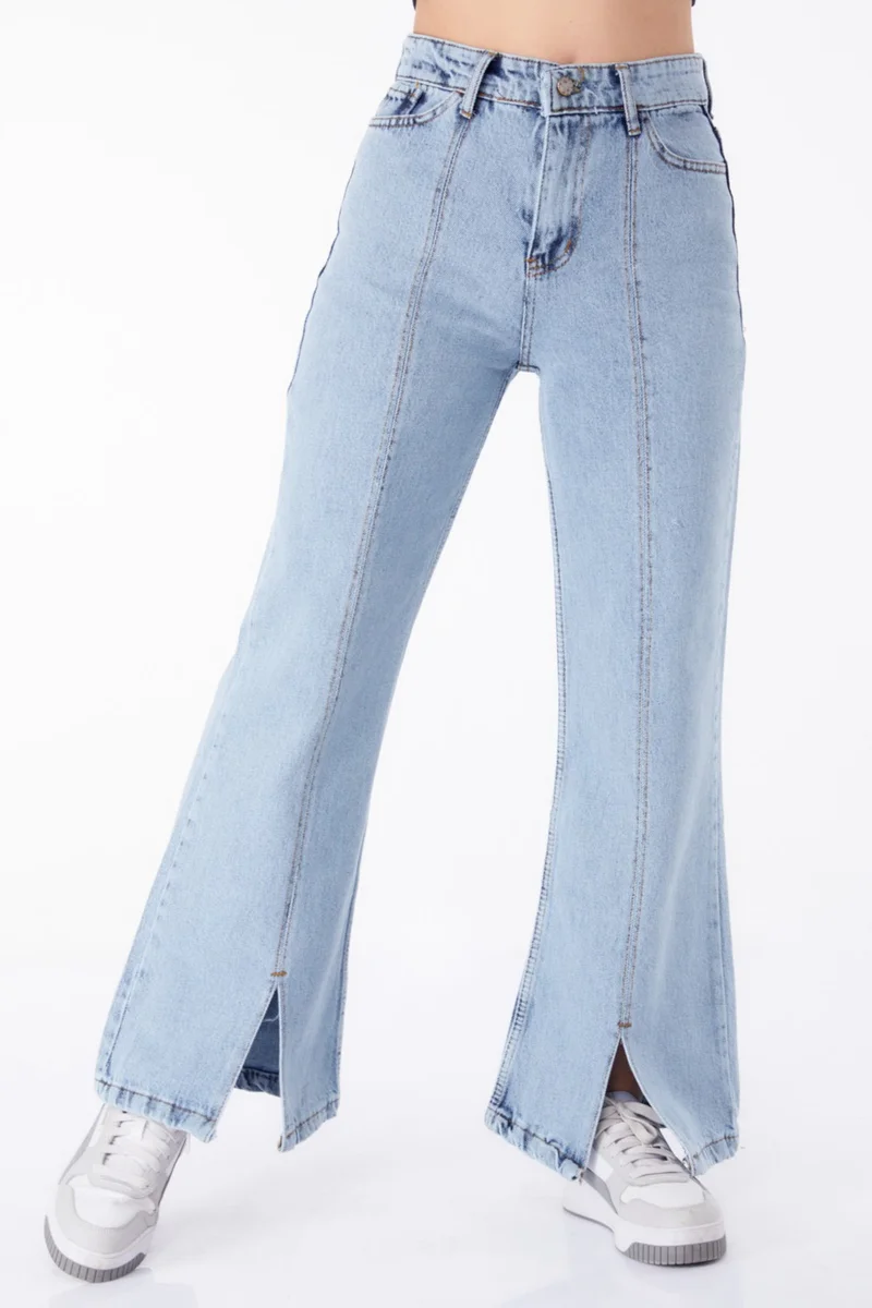 Tofisa Plain Mid Women Blue Denim Pants - 11192