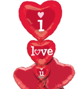 Evisha I Love You Heart and Red Latex Balloons Bouquet for Party Decoration| Gift for Valentine| Valentine Gift | Valentines Day Gift |Valentines Day Decoration Items| Party Decoration Items - Image 2