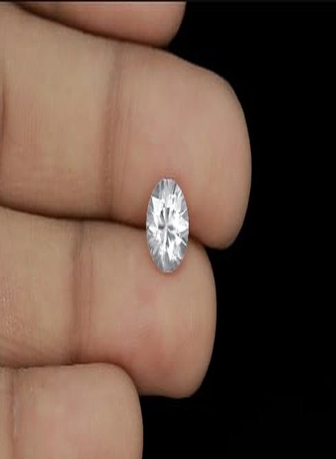 IRIS GEMS Jarkan Nag 3.35 Carat White Zircon Original Certified and tested by lab Natural and genuine सफ़ेद जरकन नग ३.३५ कैरट / ३.६८ रत्ती ओरिजिनल for men women for ring, braclets, pendants, 3.68 Ratti - Image 2