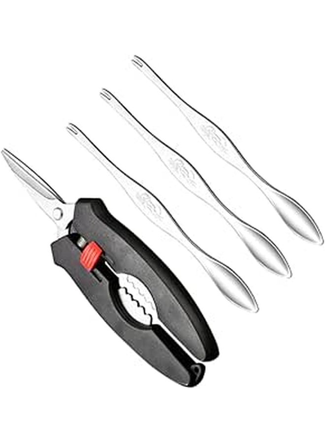 Stainless Steel Crab Crackers Scissors Picks Seafood Tool Set for Easy Shellfish Opening - Image 1