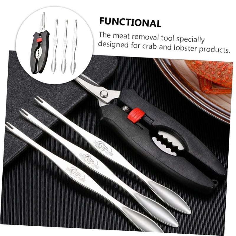 Stainless Steel Crab Crackers Scissors Picks Seafood Tool Set for Easy Shellfish Opening - Image 3
