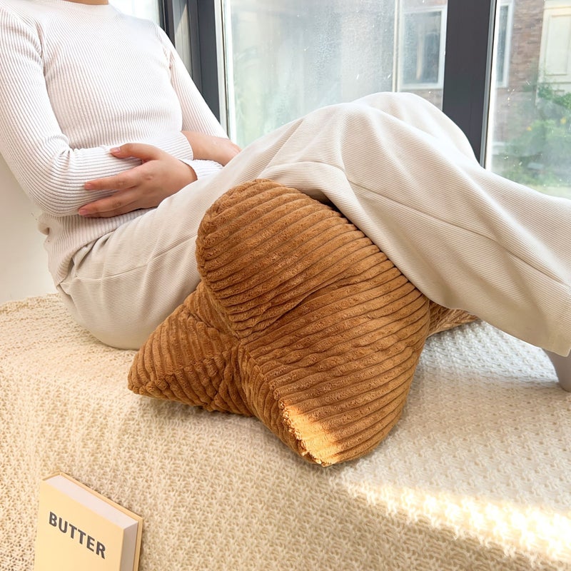 Reading Pillow Lumbar Support Bolster Cushion Backrest Coffee Color 23.62x11.81x11.81 Inch - Image 1