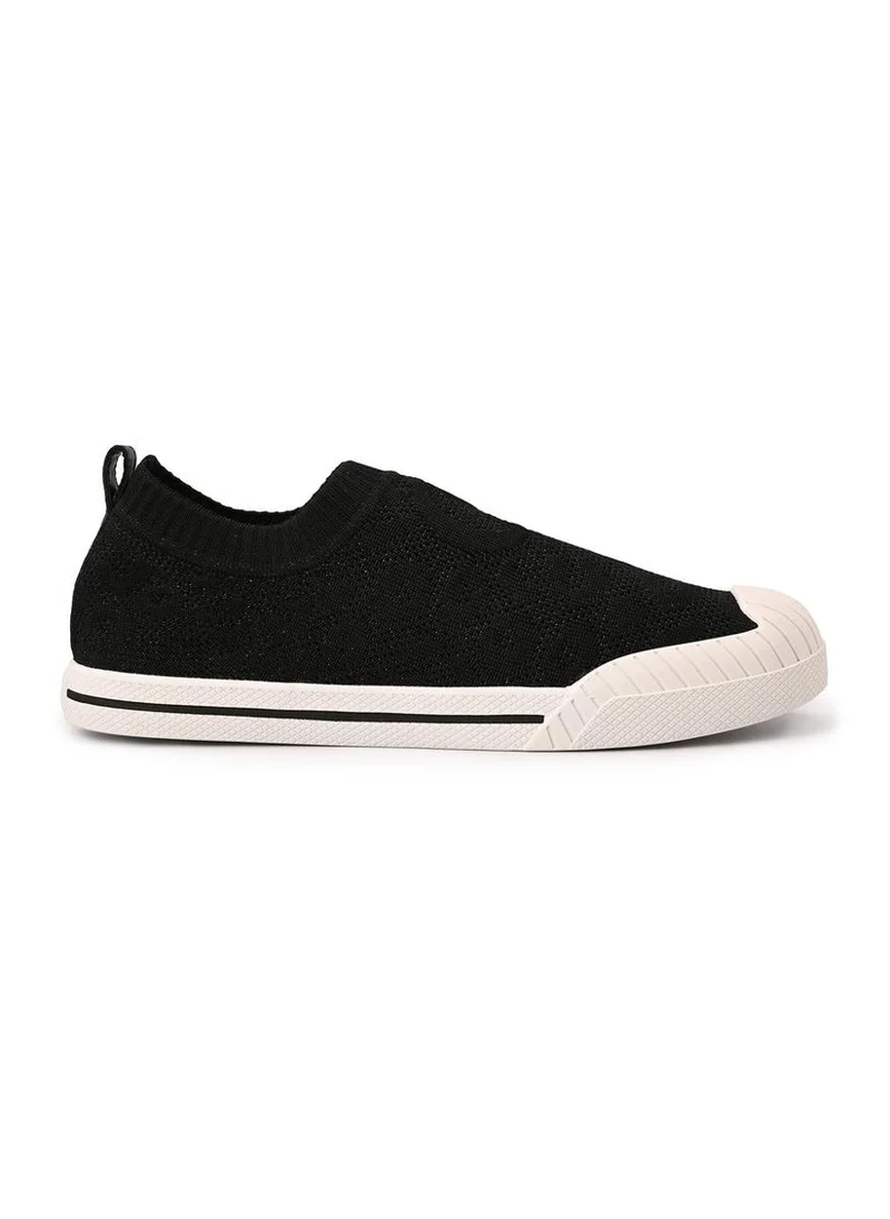 Carmen Steffens Black Textured Knitted Sneakers