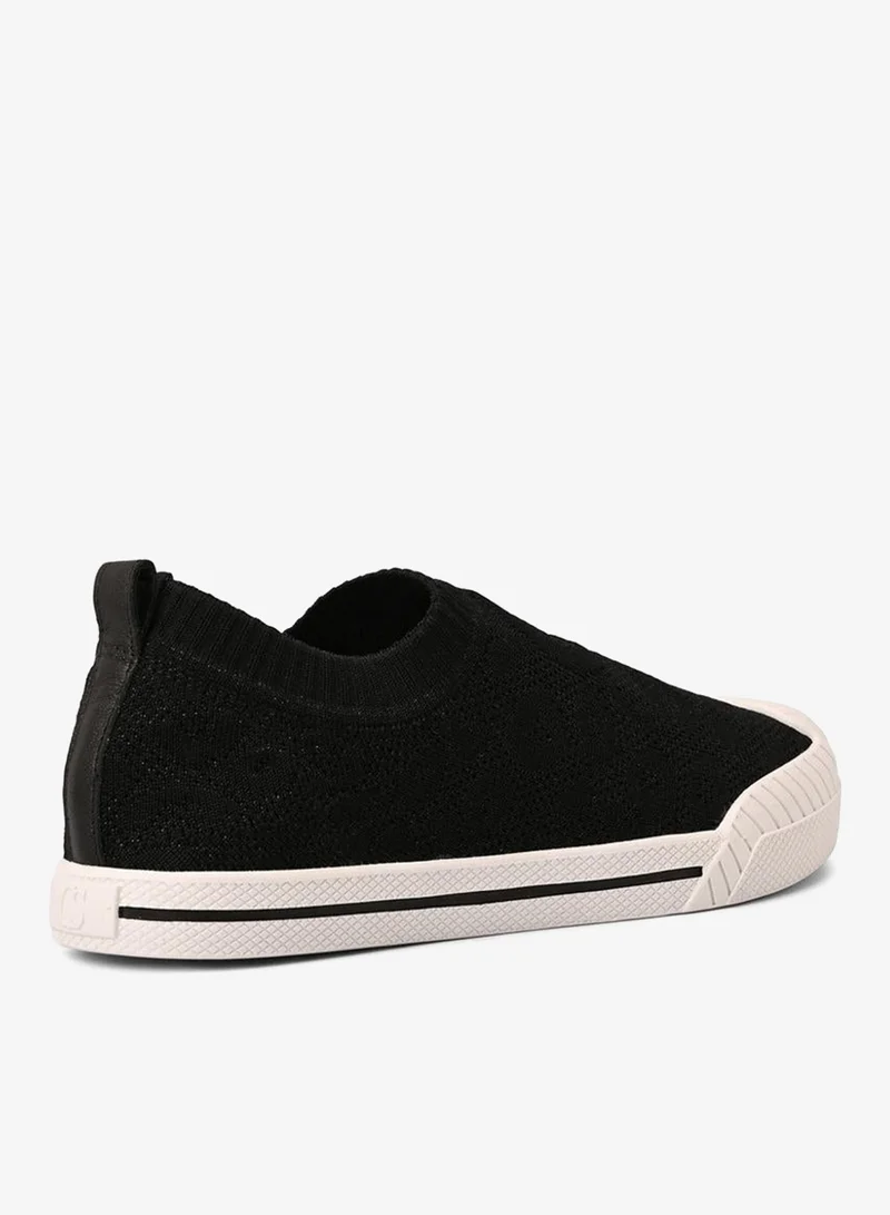 Carmen Steffens  Black Textured Knitted Sneakers for Women | Best Price UAE