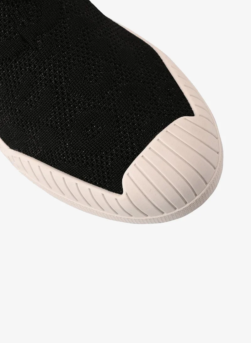Carmen Steffens  Black Textured Knitted Sneakers for Women | Best Price UAE