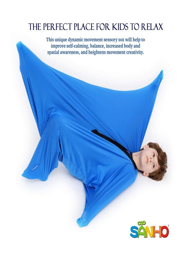 SANHO Dynamic Movement Sensory Body sock, Large,9-12 years old,56''HX28''W,Good for Height:52"-61",Updated Version,Blue - Image 2