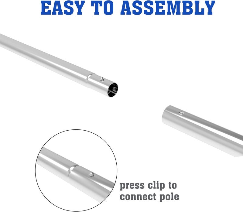 POOLWHALE 10.5 Foot Premium Aluminum Telescopic Swimming Pool Pole, Special Stripes Texture Strong Grip, Adjustable 8 Pieces 1.0 mm Expandable Step-Up, for Skimmer Nets, Vacuum Heads and Brushes - Image 4