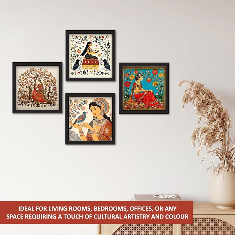 Rousrie Framed Art Painting For Home, Living Room, Hall | Traditional Paintings With Frame For Home Decor (Rajasthani D2) - Image 4