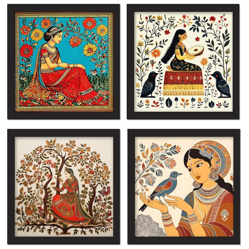 Rousrie Framed Art Painting For Home, Living Room, Hall | Traditional Paintings With Frame For Home Decor (Rajasthani D2) - Image 1