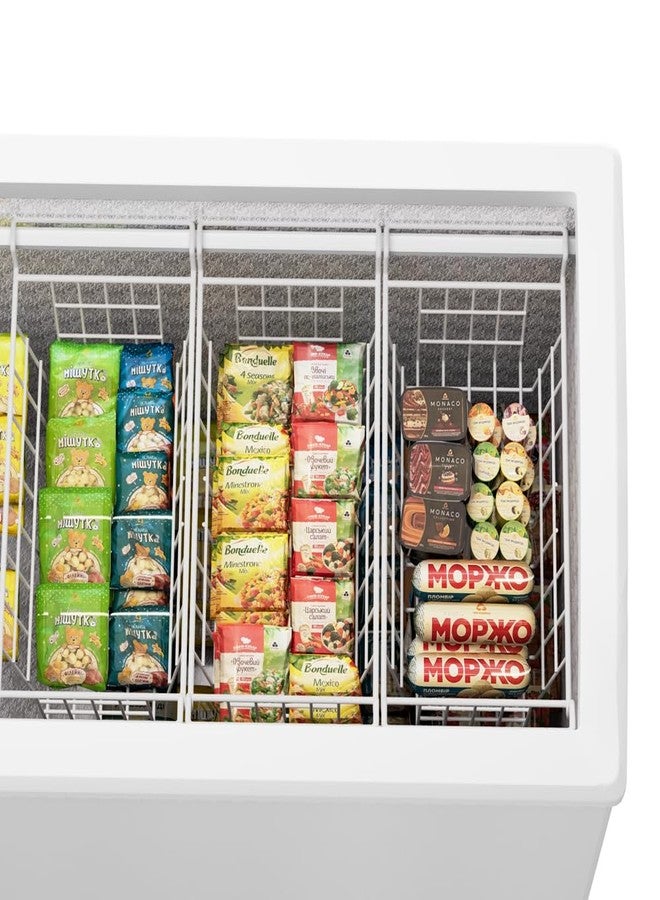 Slideep 17.5" Large Hanging Baskets Freezer Organizer Bin Sturdy Metal Wire Storage Baskets Organization for Pantry, Kitchen, White, Set of 2 - Image 5