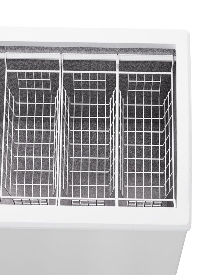 Slideep 17.5" Large Hanging Baskets Freezer Organizer Bin Sturdy Metal Wire Storage Baskets Organization for Pantry, Kitchen, White, Set of 2 - Image 4