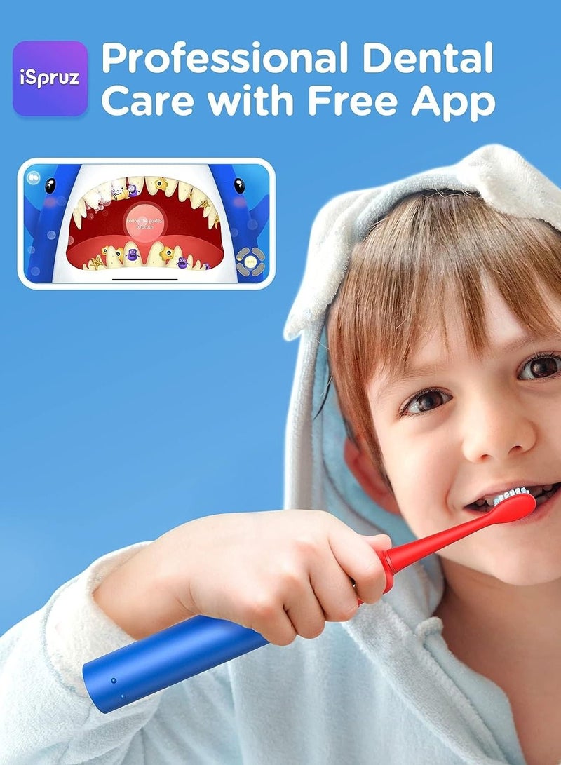 Bitvae K7S Kids Electric Toothbrush for Age 4+, Rechargeable Power Toothbrush with Pressure Sensor, Bluetooth Kids Toothbrush Boys and Girls, 3 Modes, 2Mins Smartimer - Image 2