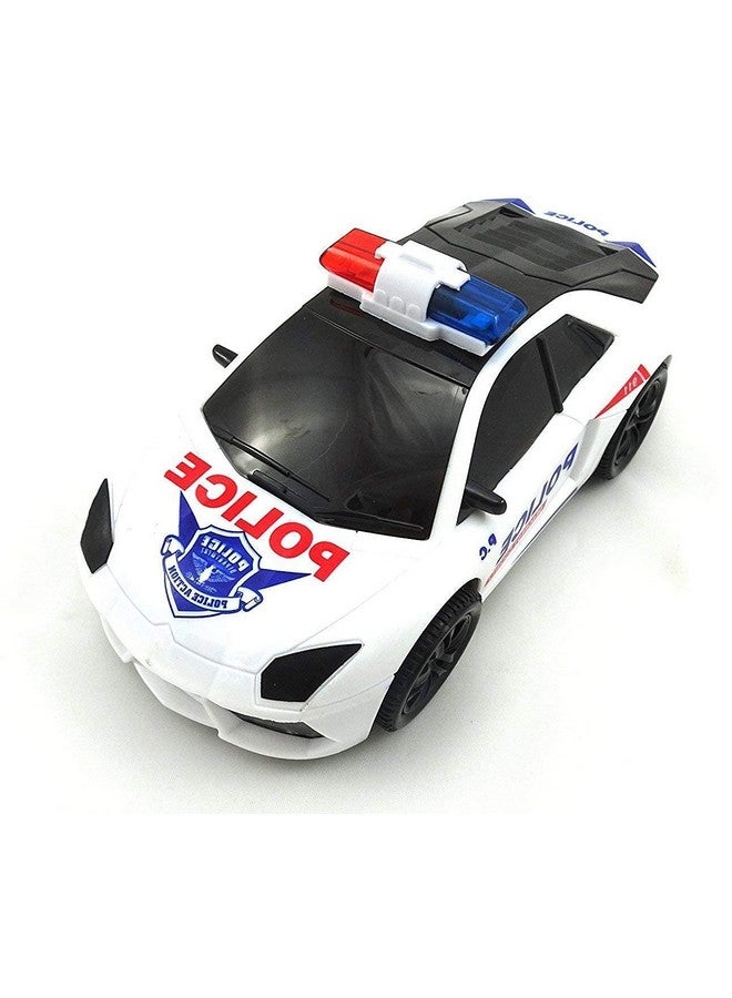 vGRASSP Police Car Toy for Kids - Bump and Go Cop Car with Fun Flashing Lights in The Wheels and Realistic Sounds with Sirens (Design as per Stock) - Image 1