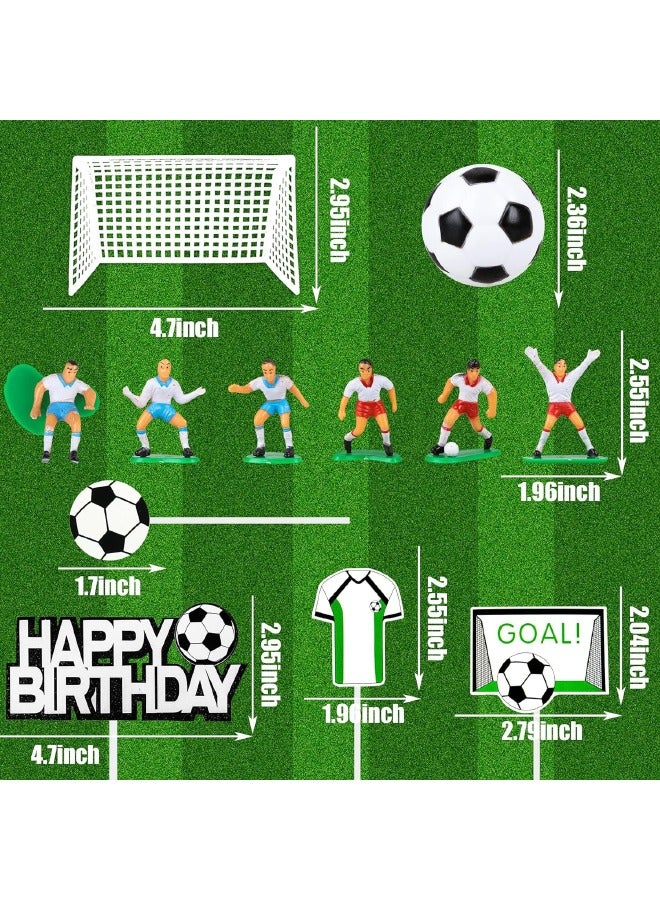 Football Theme Cake Topper Set, Football Players Cupcake Toppers, Happy Birthday Cake Picks Football Theme Party Cake Decorations, Soccer Party Theme Decorations for Baby Shower Party Favors Game Day Party Supplies (14 Pcs)  - Image 3