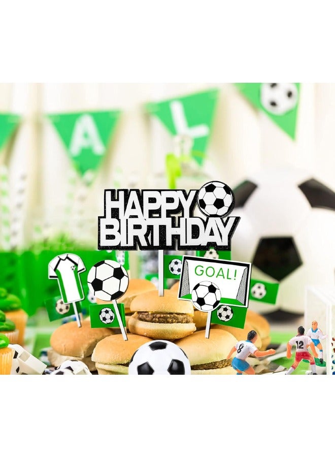 Football Theme Cake Topper Set, Football Players Cupcake Toppers, Happy Birthday Cake Picks Football Theme Party Cake Decorations, Soccer Party Theme Decorations for Baby Shower Party Favors Game Day Party Supplies (14 Pcs)  - Image 4