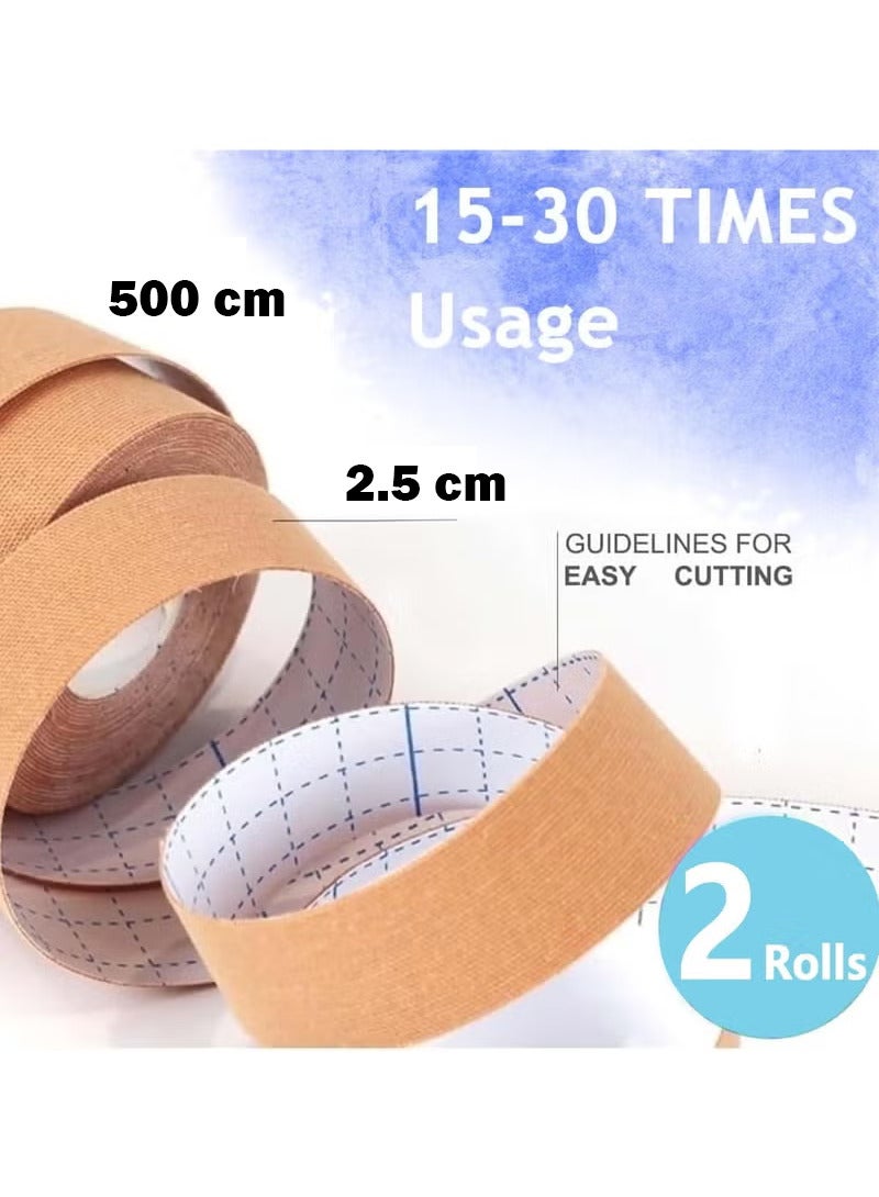 اترجسز 2 لفة الوجه إزالة التجاعيد الشريط ، مرونة الوجه لاصق الرقبة العين الذقن المزدوج سحب الشريط مكافحة التجاعيد التصحيح العناية بالبشرة الجبهة الرقبة سحب الشريط شد الجلد - Image 3