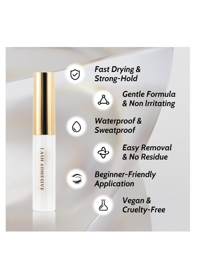 SYOSI Lash Glue, Cluster False Eyelashes Gule Strip Lash Glue for DIY Lash Extensions Super Strong Hold Eyelash Adhesive Waterproof Long Lasting for Lash Cluster Fast Drying Clear Eye Lash Glue - Image 4