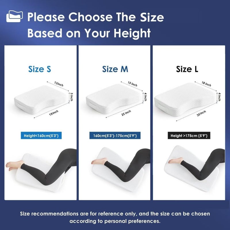 Livemy Leg Pillow for Side Sleepers, Memory Foam Knee Pillow for Side Sleeping, Leg Elevation Pillow for Hip/Back/Sciatica Pain Relief Helps Spine Alignment -13"x19" (White, S) - Image 4