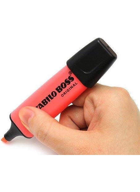 STABILO STABILO Boss Original Highlighter Pens Chisel Tip 25mm Line Red Pack of 1  - Image 1