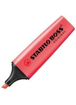 STABILO STABILO Boss Original Highlighter Pens Chisel Tip 25mm Line Red Pack of 1  - Image 2