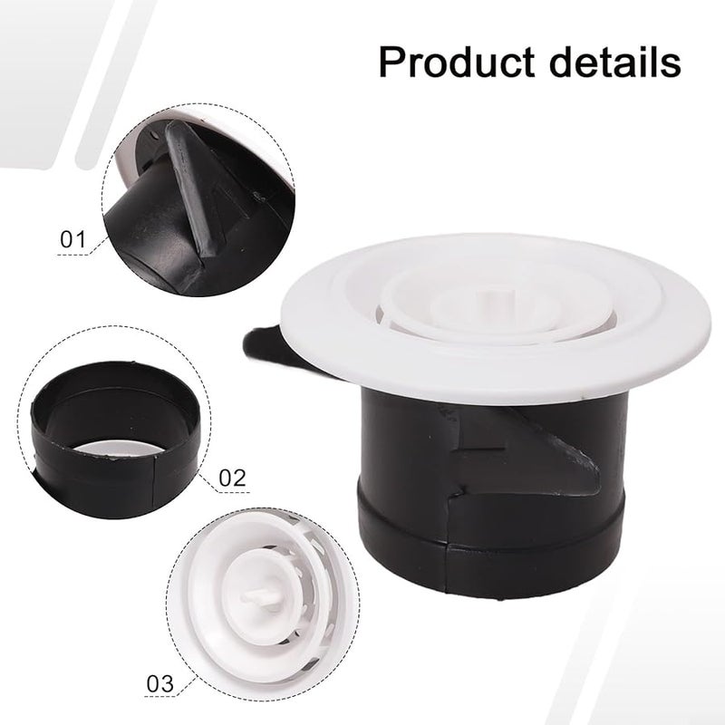 White ABS Adjustable Ventilation Grille Wall Interior Vent Cover 75mm Easy Installation - Image 5
