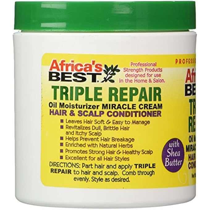 Africa's BEST TRIPLE REPAIR OIL MOISTURIZER HAIR AND SCALP CONDITIONER, 6 OUNCE (PACKAGINGMAY VARY) - Image 2