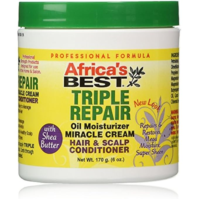 Africa's BEST TRIPLE REPAIR OIL MOISTURIZER HAIR AND SCALP CONDITIONER, 6 OUNCE (PACKAGINGMAY VARY) - Image 1