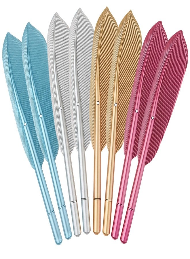 Foyods Novelty Feather Pens - 8 PCS Pastel Quill Style Gel Pens, Black Ink Artificial Feather Ballpoint, Creative Rollerball Pen Desktop Decoration Wing Pens for Home School Office Bithday Christmas Party - Image 1