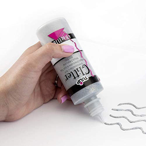 Tulip Puff Fabric Paint, Permanent Craft Paint for Clothes, DIY Projects, Notoxic, 4 fl oz 3-Pack, Festive Glitter Variety Pack - Gold, Silver, Red - Image 2