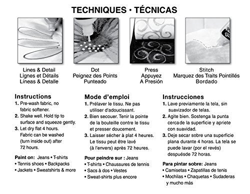 Tulip Puff Fabric Paint, Permanent Craft Paint for Clothes, DIY Projects, Notoxic, 4 fl oz 3-Pack, Festive Glitter Variety Pack - Gold, Silver, Red - Image 4