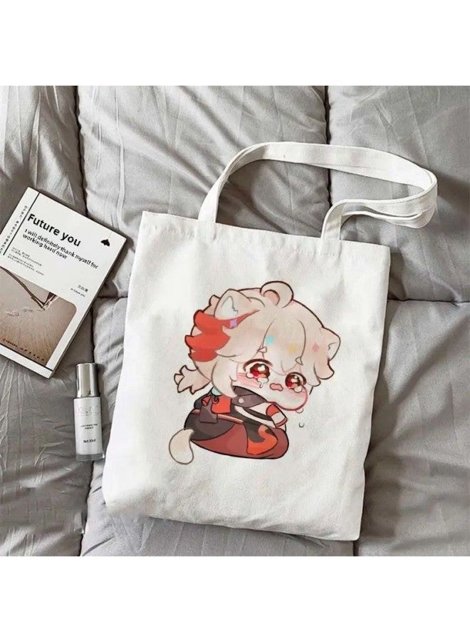 Original God Maple Leaf Surrounding Q Canvas Bag Cartoon Cute Student Schoolbag Secondary Diy High Color Value Shoulder Handbag-Specifications:Standard-Color:5high Quality-upgraded Model/**zipper + Inner Bag** - Image 4