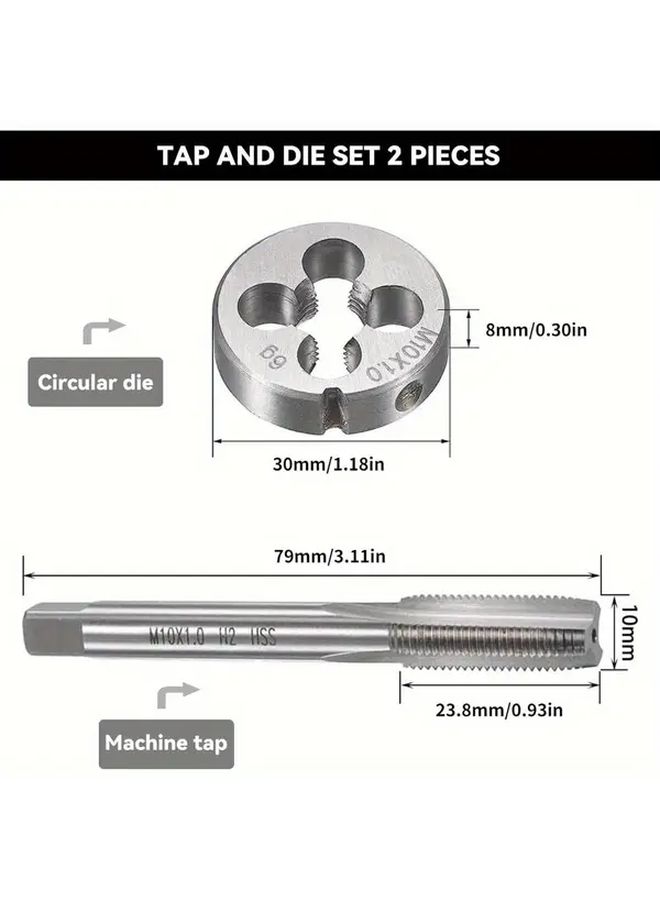 M10x1 Metric Threaded Drill Bit Set Carbide Silvery Precision Cutting Tool - Image 2