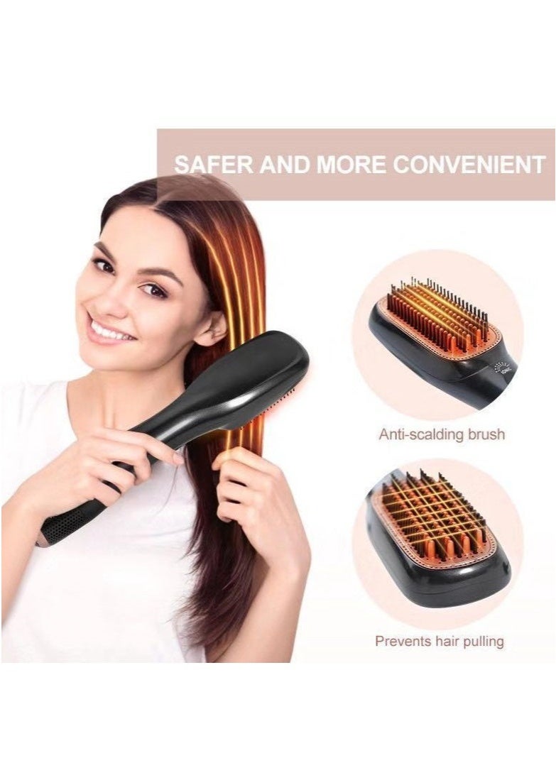 جوي كير Ceramic Dryer and Styler 2-in-1 – Black/Beige Hot Air Brush with Ionic Technology – Hair Dryer and Straightening Brush Combo for Fast Drying, Smooth Styling  Frizz-Free Finish – Lightweight Blow Dryer Brush for All Hair Types – Ergonomic Design for Salon Results at Home - Image 3