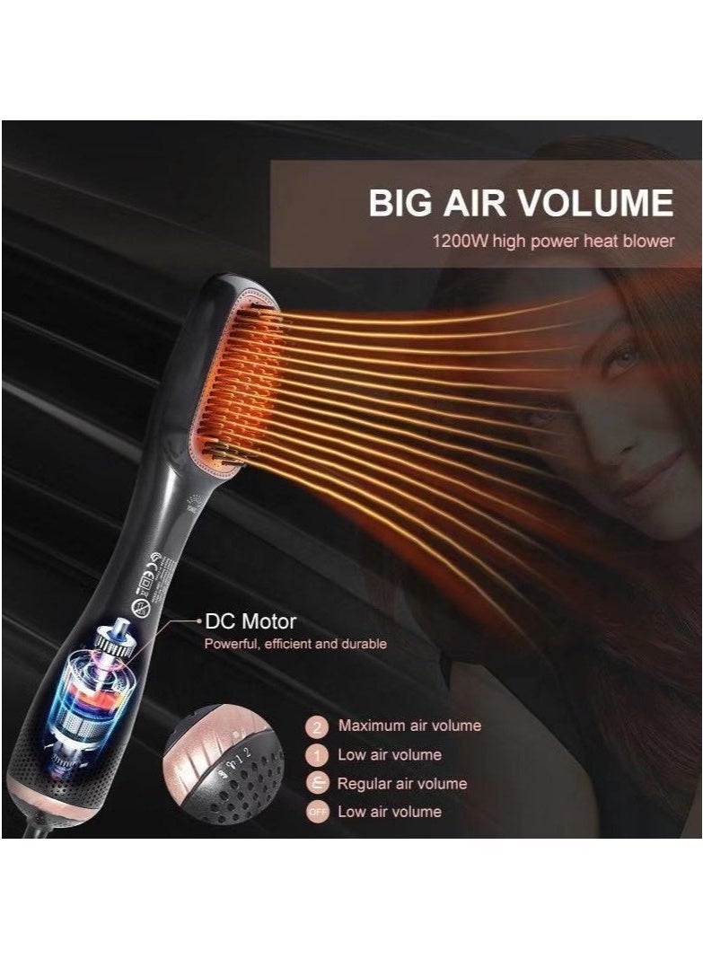 جوي كير Ceramic Dryer and Styler 2-in-1 – Black/Beige Hot Air Brush with Ionic Technology – Hair Dryer and Straightening Brush Combo for Fast Drying, Smooth Styling  Frizz-Free Finish – Lightweight Blow Dryer Brush for All Hair Types – Ergonomic Design for Salon Results at Home - Image 5